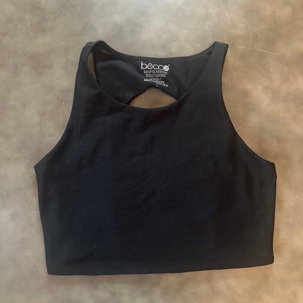 Becco Black Athletic Crop Top